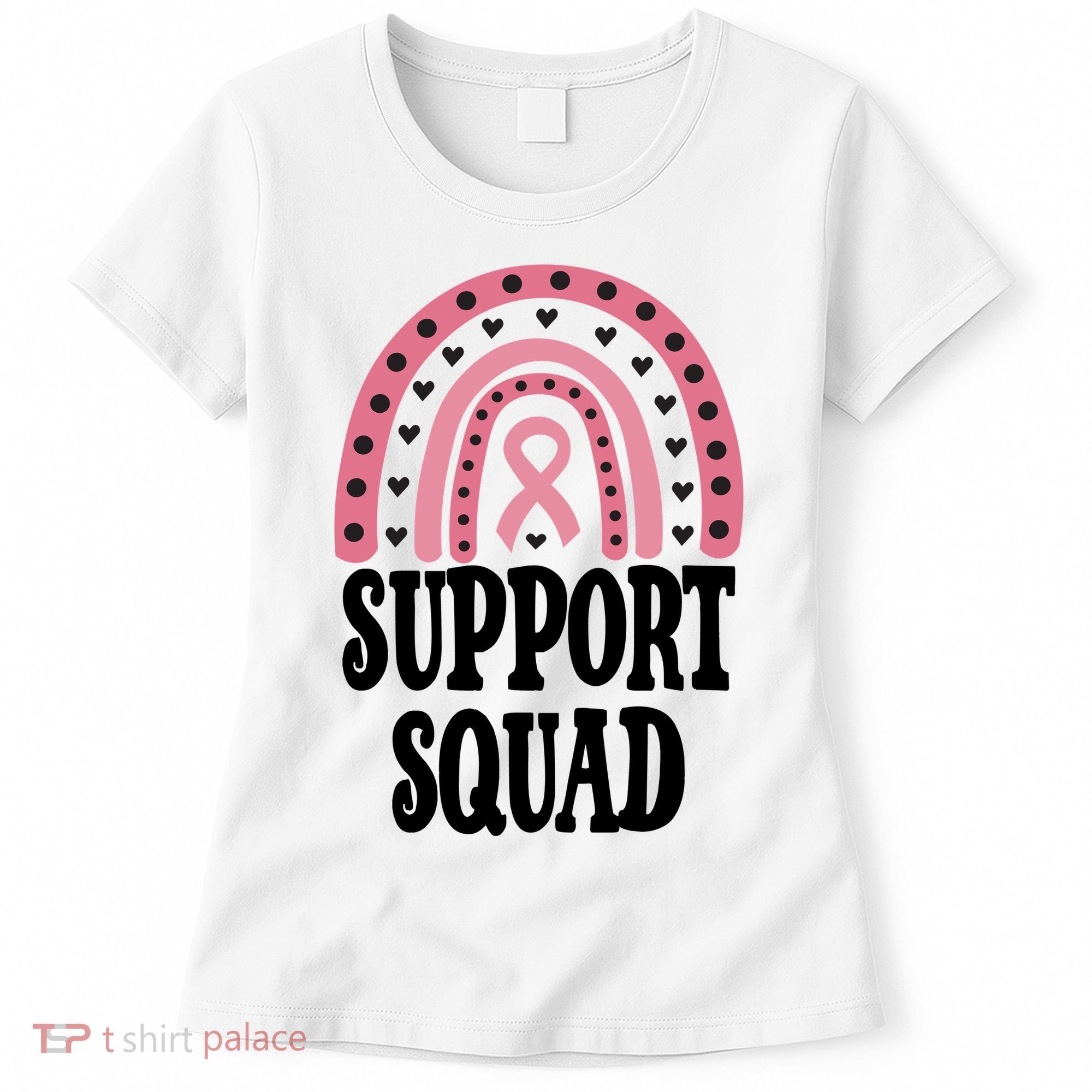 Breast Cancer Support Squad Rainbow Ribbon Women's T-Shirt