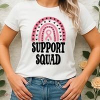 Breast Cancer Support Squad Rainbow Ribbon Women's T-Shirt thumb 2