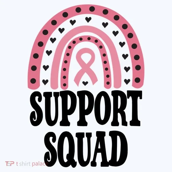 Breast Cancer Support Squad Rainbow Ribbon Women's T-Shirt