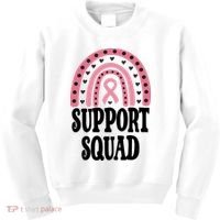 Breast Cancer Support Squad Rainbow Ribbon Kids Sweatshirt thumb 0