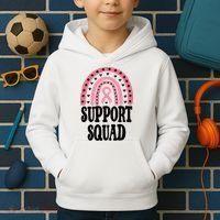 Breast Cancer Support Squad Rainbow Ribbon Kids Hoodie thumb 2