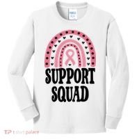 Breast Cancer Support Squad Rainbow Ribbon Kids Long Sleeve Shirt thumb 0