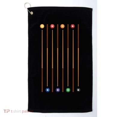 Biliard Cue Stick And 8 Pool Balls Awesome Game Cute Gift Golf Towel