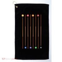 Biliard Cue Stick And 8 Pool Balls Awesome Game Cute Gift Golf Towel thumb 0