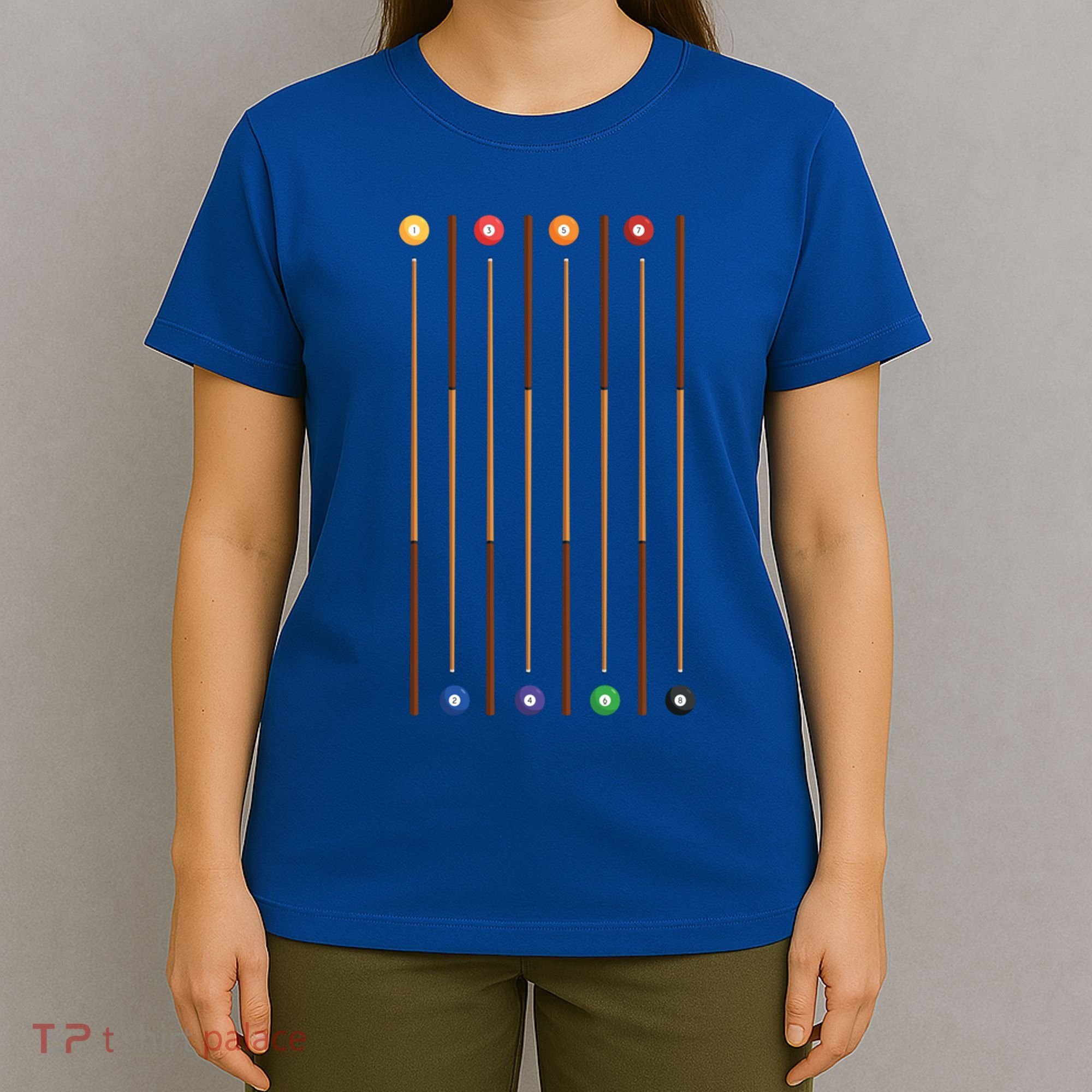 Biliard Cue Stick And 8 Pool Balls Awesome Game Cute Gift T-Shirt