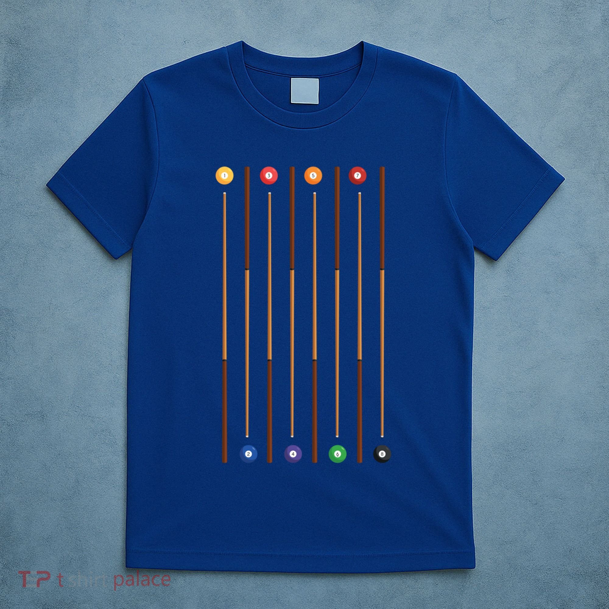 Biliard Cue Stick And 8 Pool Balls Awesome Game Cute Gift T-Shirt