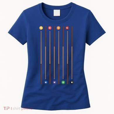 Biliard Cue Stick And 8 Pool Balls Awesome Game Cute Gift Women's T-Shirt