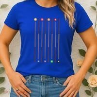 Biliard Cue Stick And 8 Pool Balls Awesome Game Cute Gift Women's T-Shirt thumb 2