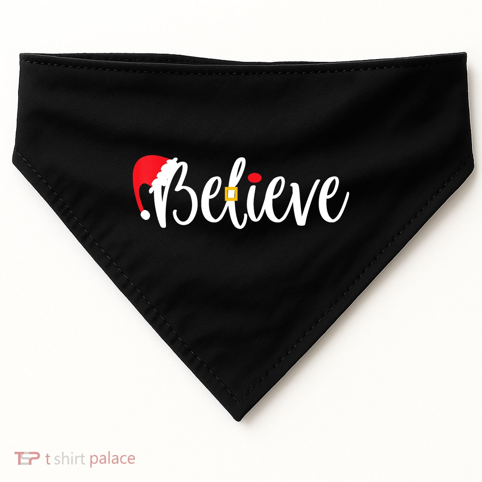 Believe Christmas Shirt Believe Santa TShirt USA-Made Doggie Bandana