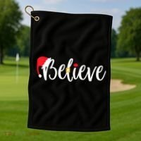 Believe Christmas Shirt Believe Santa TShirt Golf Towel thumb 1