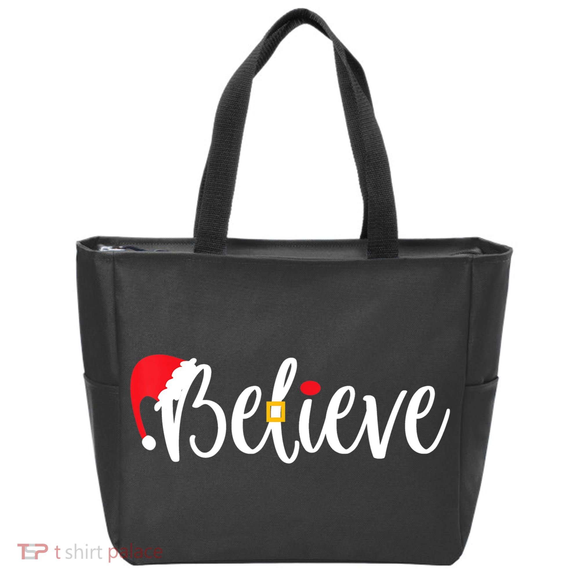 Believe Christmas Shirt Believe Santa TShirt Tote Bag