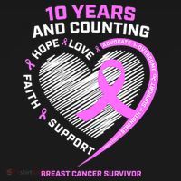 Breast Cancer Survivor 10 Year For Women Cancer Long Sleeve Shirt thumb 2