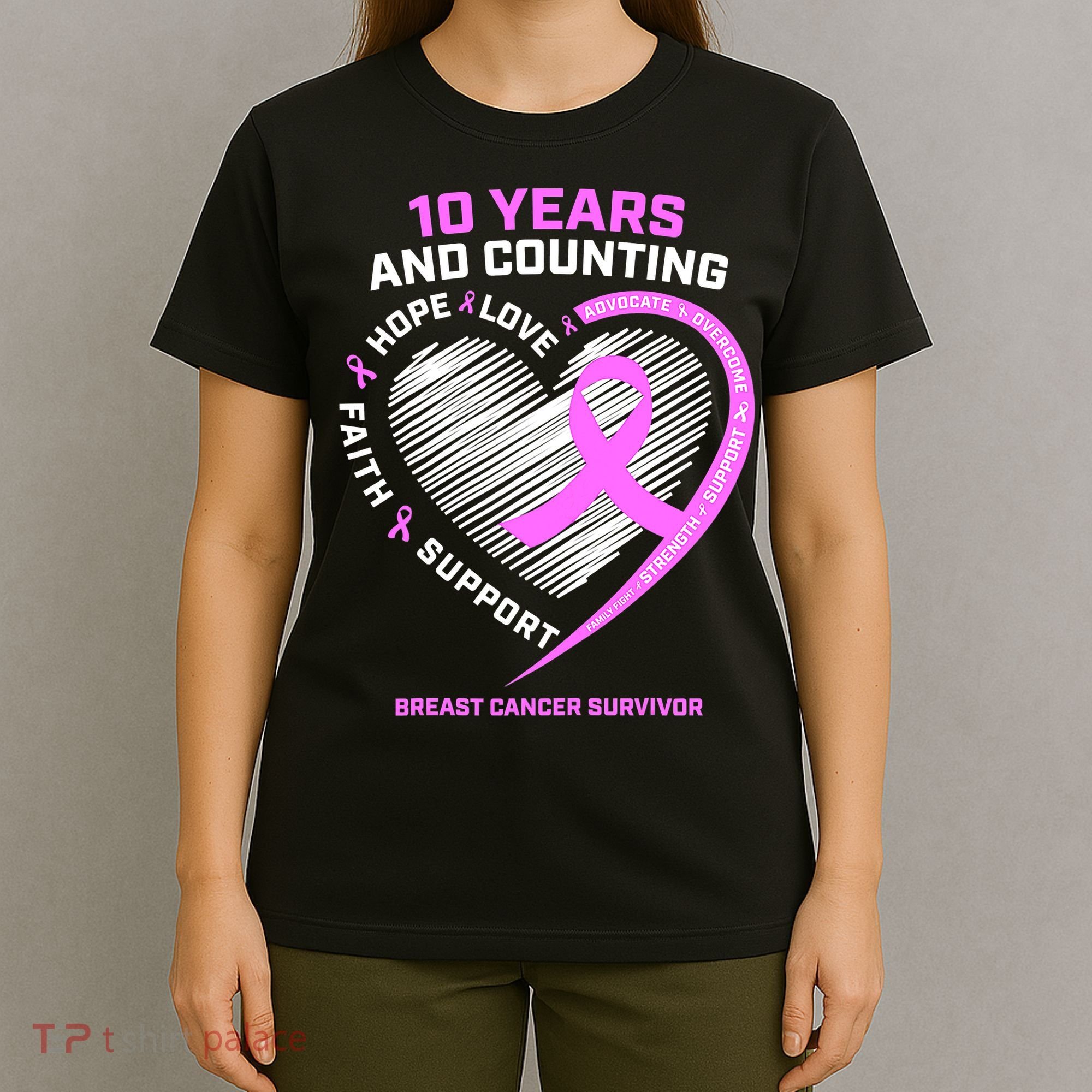 Breast Cancer Survivor 10 Year For Women Cancer T-Shirt