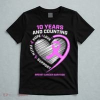 Breast Cancer Survivor 10 Year For Women Cancer T-Shirt thumb 5