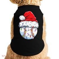 Baseball Christmas Santa Hat Funny Baseball Xmas Holiday  Doggie Tank thumb 0