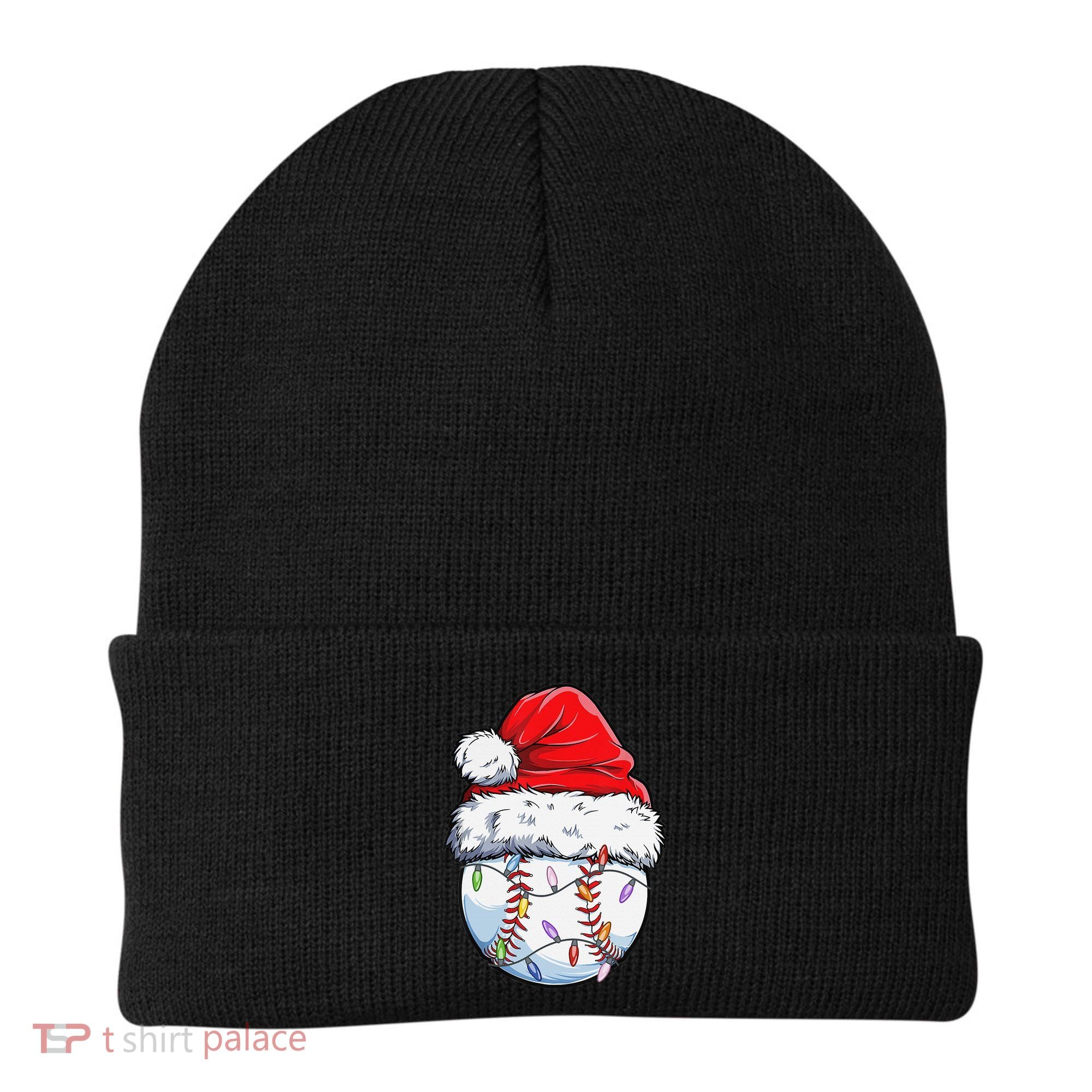 Baseball Christmas Santa Hat Funny Baseball Xmas Holiday  Beanie