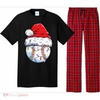 Baseball Christmas Santa Hat Funny Baseball Xmas Holiday  Pajama Set thumb 0