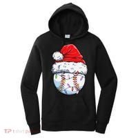 Baseball Christmas Santa Hat Funny Baseball Xmas Holiday  Women's Hoodie thumb 0