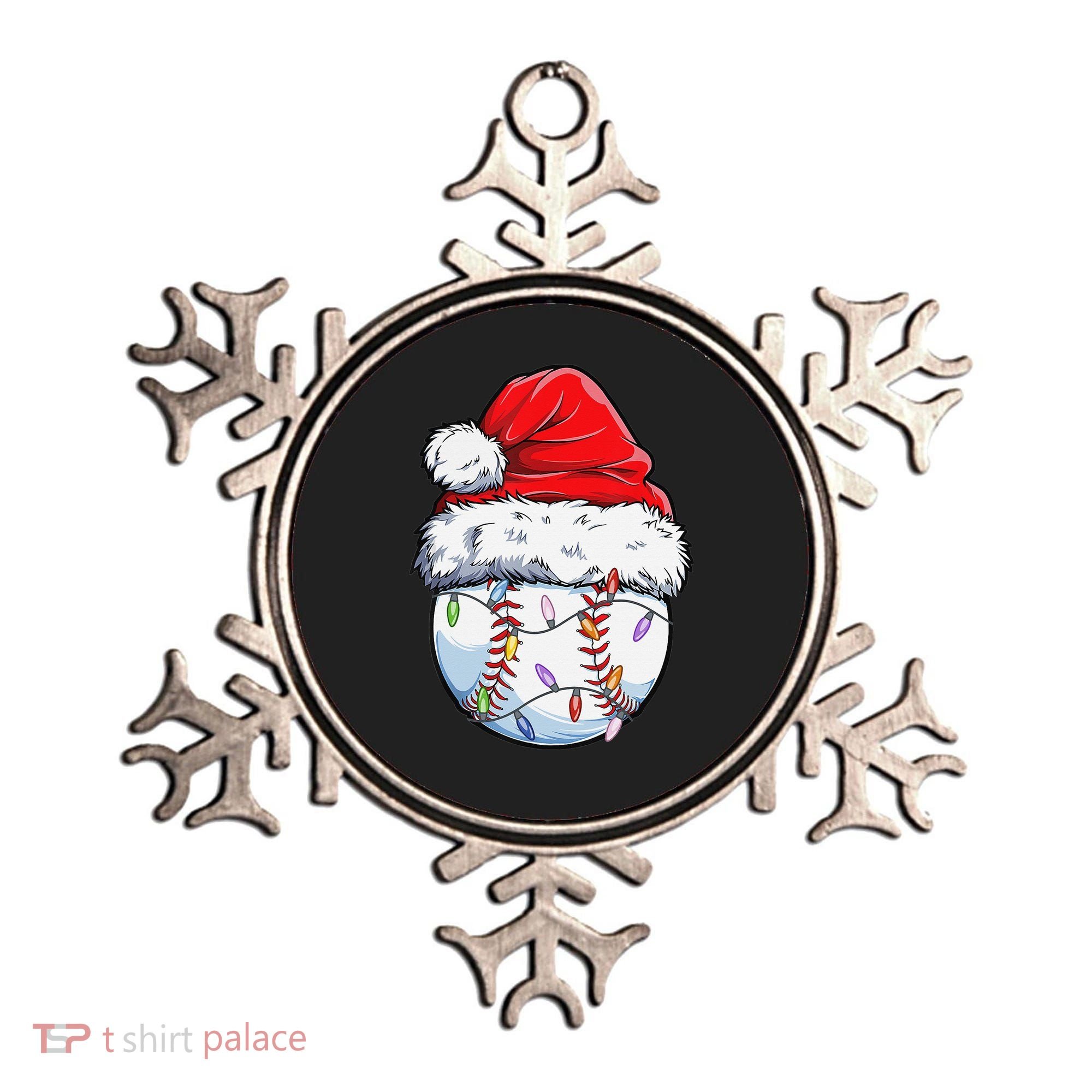 Baseball Christmas Santa Hat Funny Baseball Xmas Holiday  Ornament