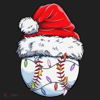 Baseball Christmas Santa Hat Funny Baseball Xmas Holiday  Hat thumb 2