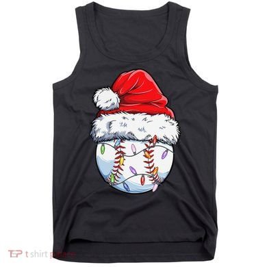 Baseball Christmas Santa Hat Funny Baseball Xmas Holiday  Tank Top