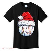 Baseball Christmas Santa Hat Funny Baseball Xmas Holiday  Kids T-Shirt thumb 0