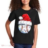 Baseball Christmas Santa Hat Funny Baseball Xmas Holiday  Kids T-Shirt thumb 2