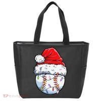 Baseball Christmas Santa Hat Funny Baseball Xmas Holiday  Tote Bag thumb 0