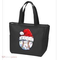 Baseball Christmas Santa Hat Funny Baseball Xmas Holiday  Tote Bag thumb 3