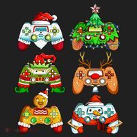 Boys Christmas Santa Elf Gaming Controllers Gamer Xmas Women's Sweatshirt thumb 2