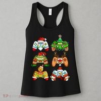Boys Christmas Santa Elf Gaming Controllers Gamer Xmas Women's Tank Top thumb 3