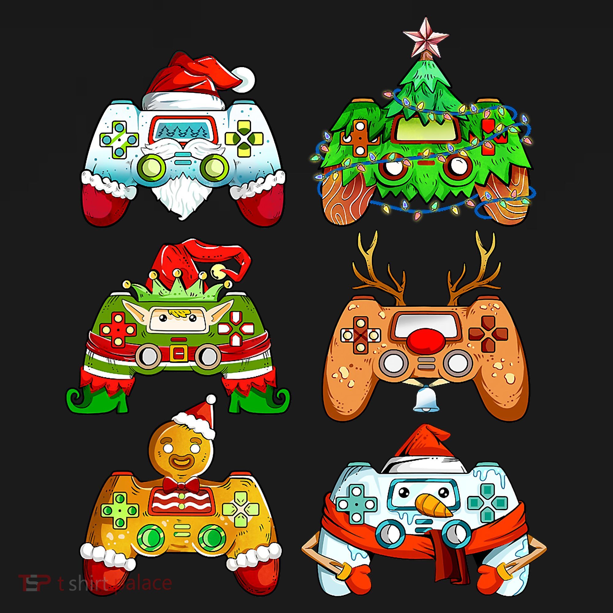 Boys Christmas Santa Elf Gaming Controllers Gamer Xmas Women's Tank Top