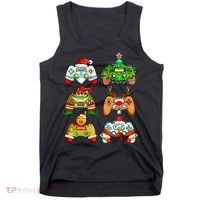 Boys Christmas Santa Elf Gaming Controllers Gamer Xmas Tank Top thumb 0