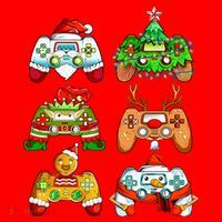 Boys Christmas Santa Elf Gaming Controllers Gamer Xmas Santa Hat thumb 1
