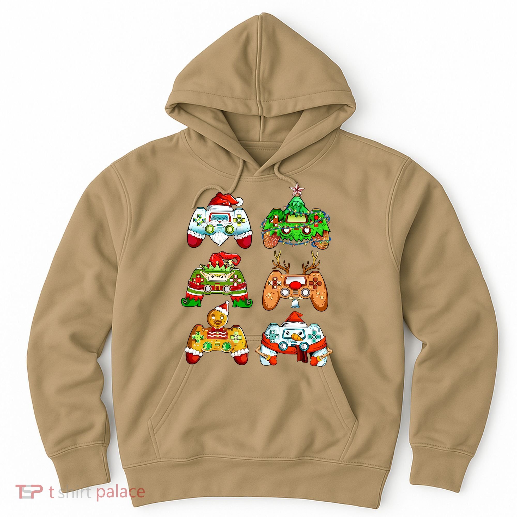 Boys Christmas Santa Elf Gaming Controllers Gamer Xmas Hoodie