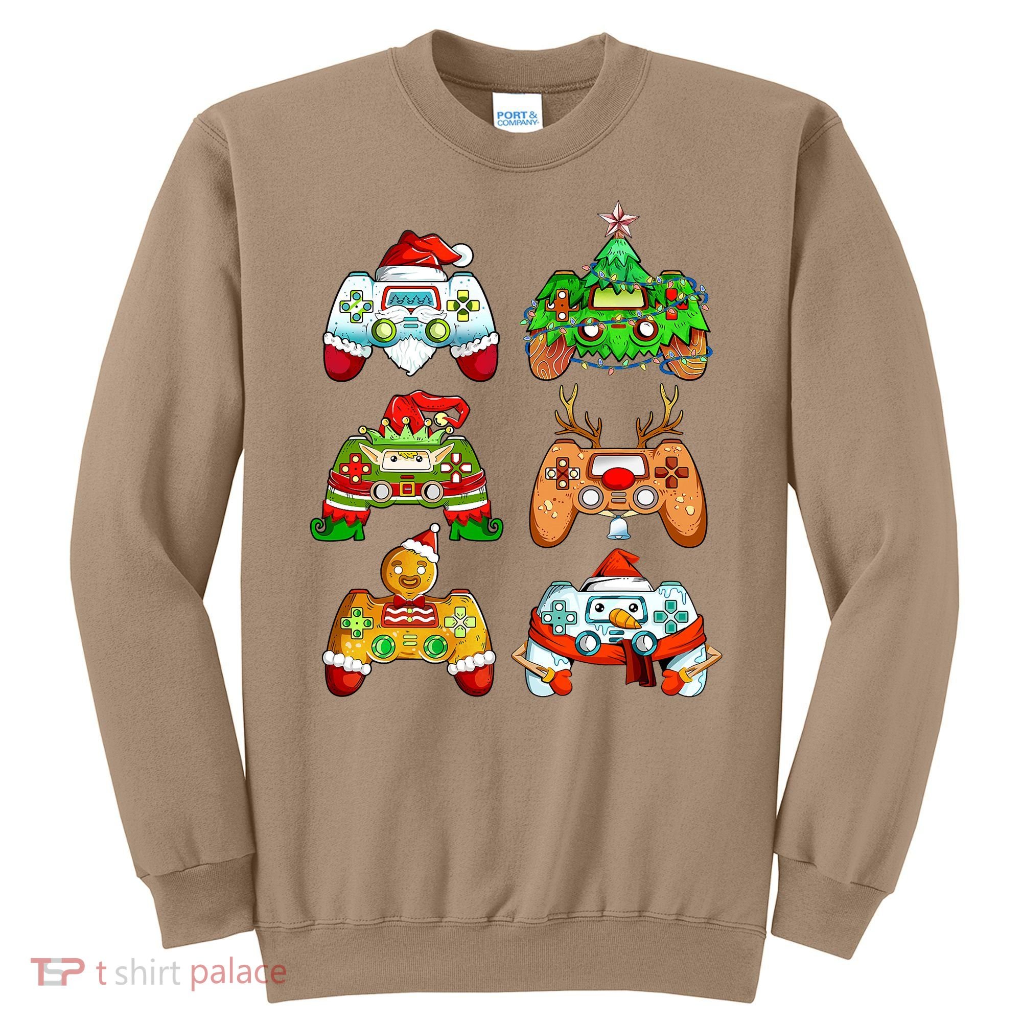 Boys Christmas Santa Elf Gaming Controllers Gamer Xmas Sweatshirt