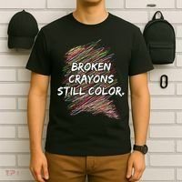 Broken Crayons Still Color Mental Health Awareness T-Shirt thumb 6