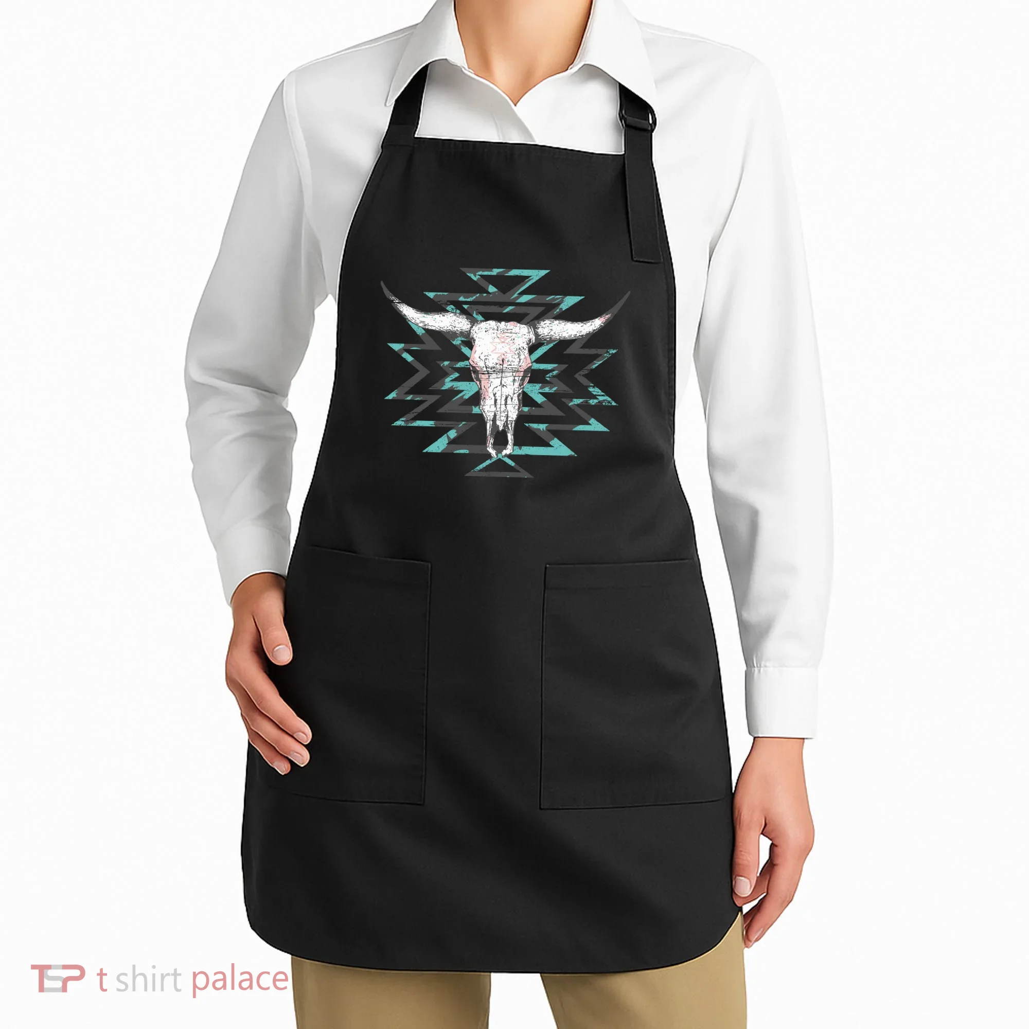 Boho Cow Skull Apron