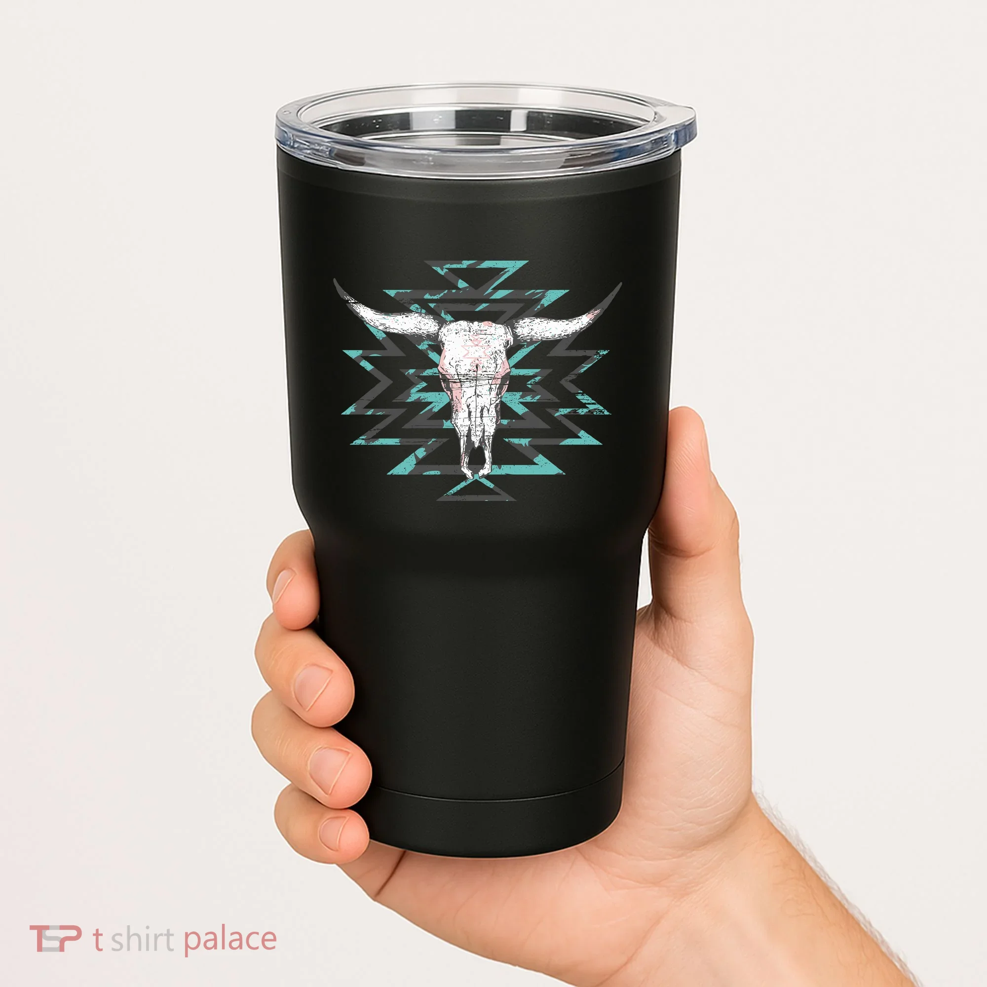 Boho Cow Skull Tumbler