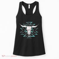 Boho Cow Skull Women's Tank Top thumb 0