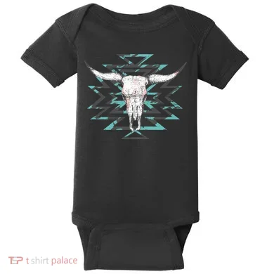 Boho Cow Skull Baby Bodysuit