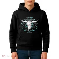 Boho Cow Skull Kids Hoodie thumb 4