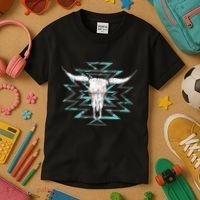 Boho Cow Skull Kids T-Shirt thumb 3