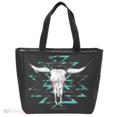 Boho Cow Skull Tote Bag