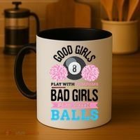 Billiards Cue Sport Game Pool Balls Billiard Player Gift Cute Gift Coffee Mug thumb 4