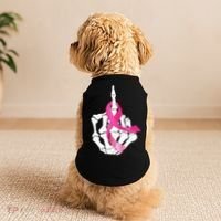 Breast Cancer Skeleton Hand Fuck Pink Funny Awareness Doggie Tank thumb 2