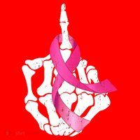 Breast Cancer Skeleton Hand Fuck Pink Funny Awareness Santa Hat thumb 1