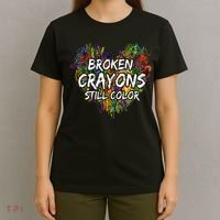 Broken Crayons Still Color Mental Health Awareness Supporter T-Shirt thumb 4