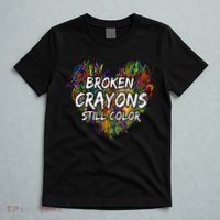 Broken Crayons Still Color Mental Health Awareness Supporter T-Shirt thumb 5