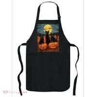Black Cat Starry Night Van Gogh Funny Halloween Apron thumb 0